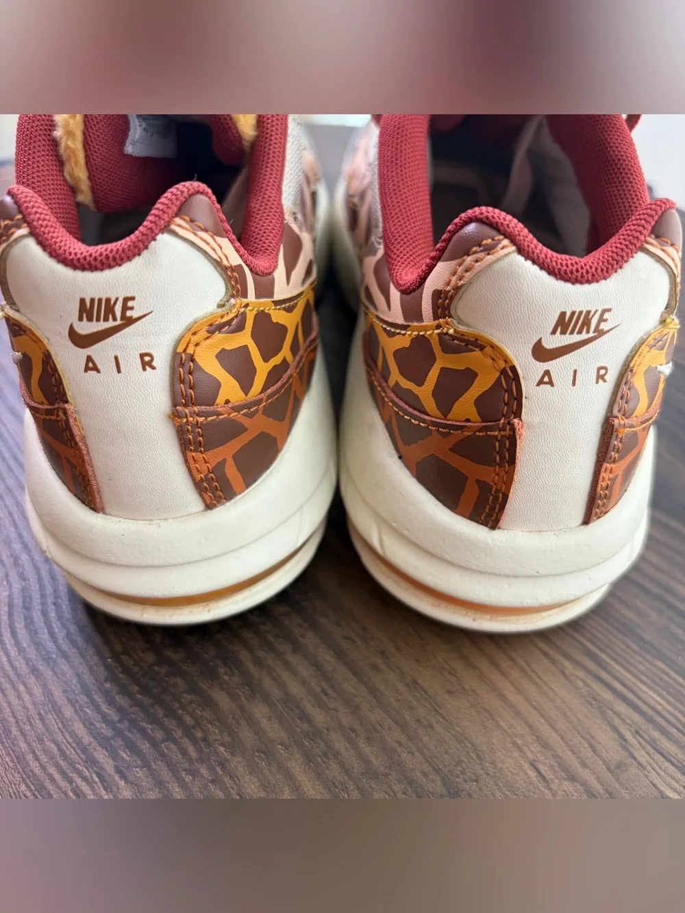 Nike Air Max 95 Safari Giraffe Print Faux Fur Sneakers Kids US 2.5Y